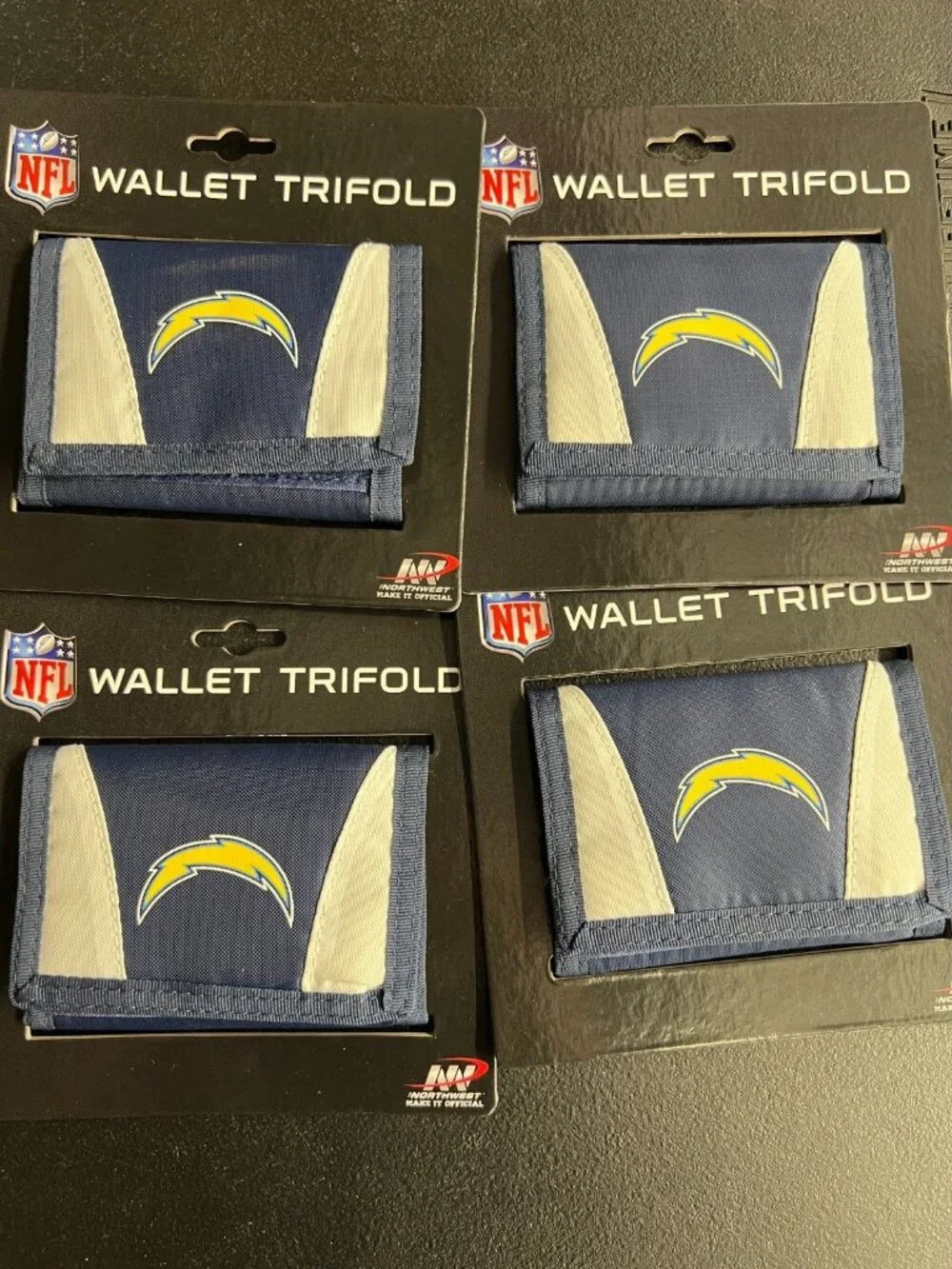 Los Angeles Chargers Wallet Trifold Chamber Style Logo Nylon NFL Official